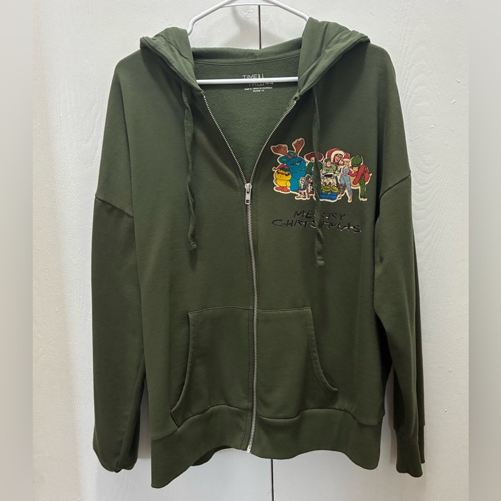 NWOT Disney Toy Story Character Zip-Up Hoodie - Olive Green